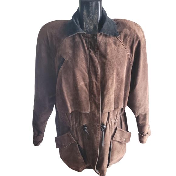 Smart Set Vintage 90's Brown Suede Jacket M - Picture 1 of 8